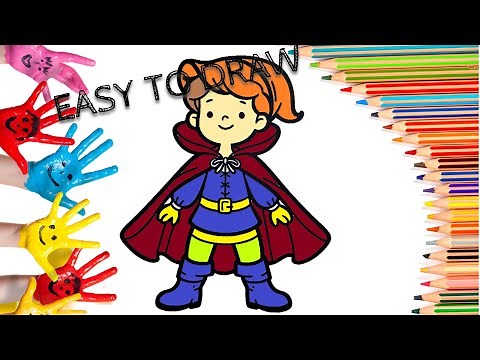 How to DRAW a PRINCE EASILY | Drawing lesson step by step for kids and toddlers PRINCE