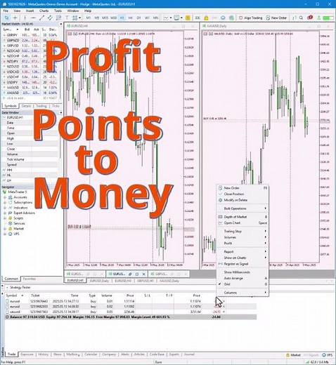 Profit Display in MetaTrader 5 Points to Money #mql5 #barabashkacoin