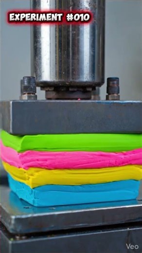 Hydraulic press vs Satisfying colorful Clay! 💥🌈 | Experiment #10 #asmr #satisfying #burger #asmr