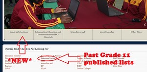 2026 Grade 11 Selection List for Southern Region, Highlands Region, Momase Region and New Guinea Islands Region