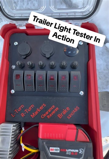 Trailer light tester in action. #mechanic #trailers #tooltok #fyp