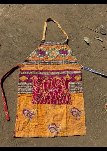 Boho Vintage Kantha Apron : Handmade Patchwork Bohemian Cotton Kitchen Apron - Etsy