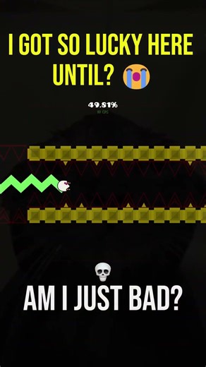 💀 I GOT SO LUCKY… UNTIL #geometrydash #geometrydashchallenge #shorts
