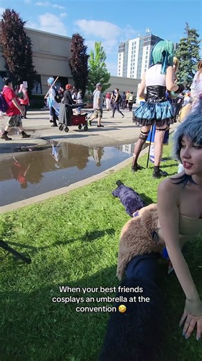 Best Friends Cosplay Umbrella at Anime Convention
