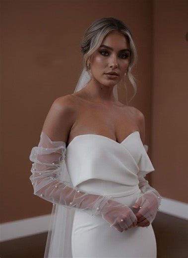 Fingerless Pearl Tulle Bridal Gloves, Long Ivory Wedding Gloves, Elegant Bride Accessories, Wedding Photoshoot - Etsy