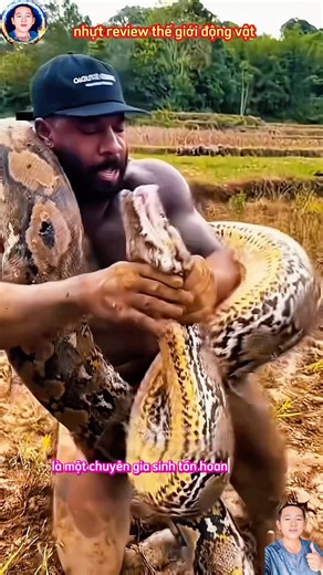 Man risks his life wrestling with giant python. A truly impressive test of strength. #animalworld