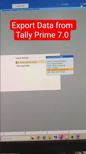 export data from tally
