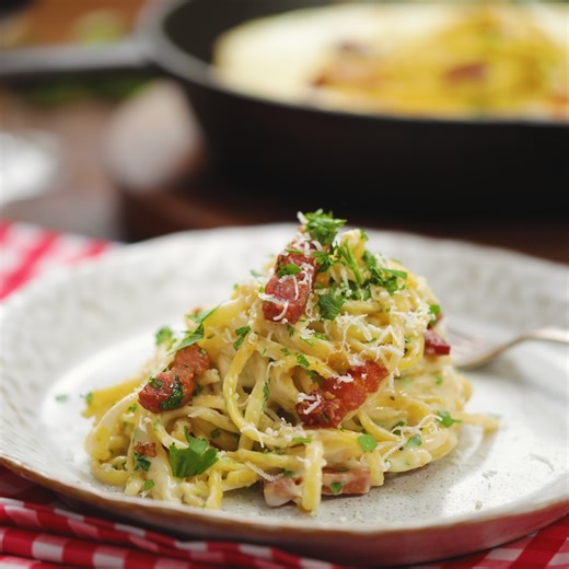 Brie Spaghetti Carbonara
