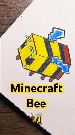 How to draw #minecraft Bee