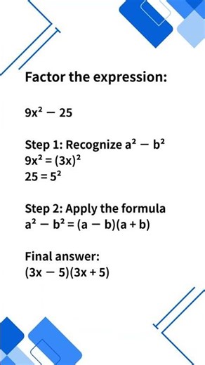 Factoring Trick Difference of Squares FAST