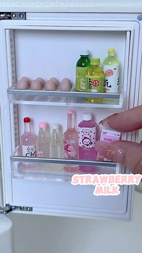 Mini refrigerator storage #miniatures #barbie #cute #miniverse #miniaturekitchen #mini
