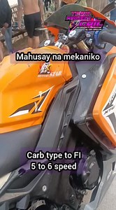 Successful convertion. Ang galing ng mekaniko. Kinonvert ung carb type sa Fi/fuel injection. Ginawa pang 6 speed Napakahusay nmn tlga ng mekaniko na to. sa mga gusto magpagawa. Message nyo lang si tol JENRY IGNACIO from Cabanatuan Nueva Ecija. Yan profile link nya https://www.facebook.com/share/17n3hCBmHp/ Rs | Project GAIL Motorshop and FIBERcation