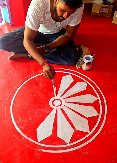 Alpona ❤️🎨❤️ #painting #Alpona | Wall Painting Partha