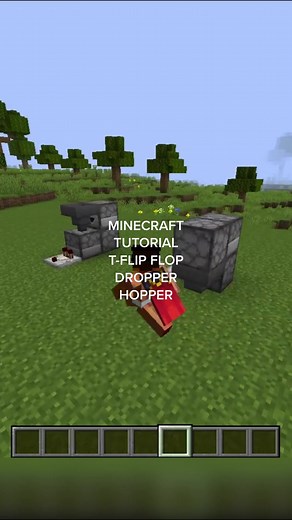 Cara Membuat T-Flip Flop Dropper Hopper di Minecraft - Tutorial