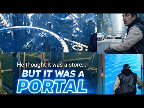 He entered a store… but it was a portal to the future 👽 #sci-fi #aliens #portal #future #space