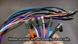 4 in 1 LED Multi USB Charging Cable 240W 30W 12W 3A Fast Charging Charger Cord with LED Light Flowing USB Type C Cable