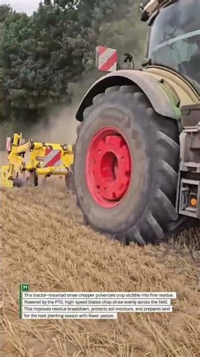 Heavy-Duty Straw Chopper Clears Stubble Fast #FarmTech #AgriMachine #Tractor