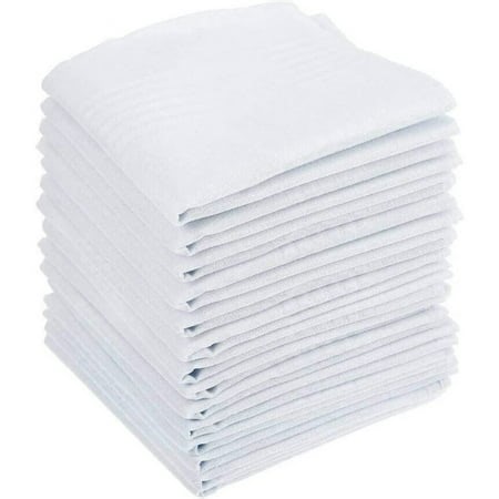 12PCS men's handkerchiefs cotton - handkerchiefs 40 x 40cm handkerchiefs fabric men in white, large handkerchiefs for men - Walmart.ca