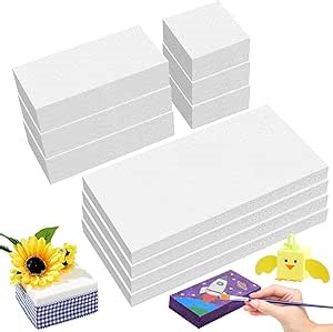 HIMOMO 10 Pack Craft Foam Blocks, 3 Size Square Polystyrene Foam Brick, Rectangle Styrofoam Block, Craft Foam Board Sheets for Craft, Art Sculpting, Flower Arrangements, Modeling, DIY School, Home Art