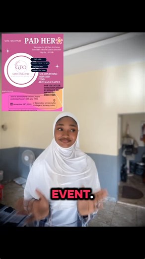 G.T.O.🌸 on Instagram: "Quick reminder 🌸 PAD HER Support a Girl, Change a Life 🌸 No girl should miss school because she can’t afford a pad. This November, GTO is stepping in 1 girl at a time. We’re raising funds to provide sanitary pads, dignity, and hope to school girls in Lafia. Your ₦500, ₦1,000, or even a repost can make a difference. 💗 📅 Nov 28th, 2025 📍 2 Secondary School & College of Nursing, Lafia 💰 DONATE: 1000932004 FCMB – Aliu Nana Hauwa 🤝 VOLUNTEER/ SUPPORT: 09076694847 | 0706