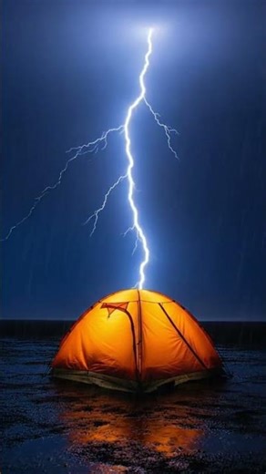 Heavy Rain and Lightning in Forest Camp | Thunderstorm Sounds for Relaxation