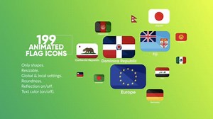Videohive 199 Animated Flag Icons - 22428572 AEdownload.com