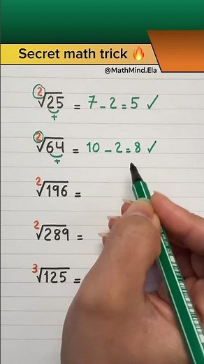 Secret Math Trick to Find Square Roots Instantly #mathmind #mathstricks #education #shortsviral