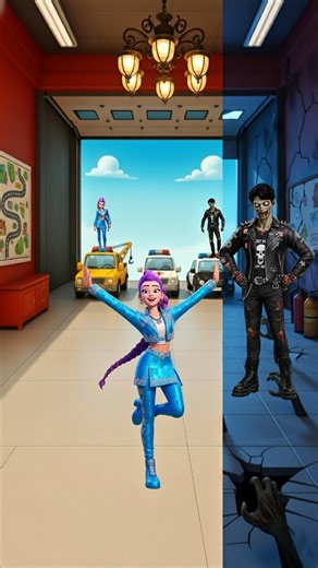 Rumi Zombie vs Jinu Zombie | Dance Fight 🧟‍♂️💃 #kpopdemonhunter #cartoon #animation #shorts