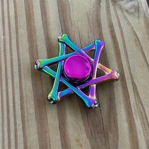 Rainbow Bone Star Fidget Spinner Iridescent Skeleton Kinetic Desk Toy Gift Gadget - Etsy