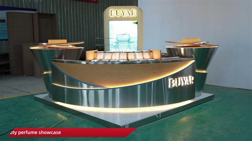 Luxury Perfume Counter Display High End Niche Perfume Store Fixtures Fragrance Table Booth Display Perfume Bar Dispenser Stand