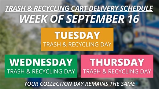 Hey Rowlett! Republic Services is rolling out new trash and recycling carts starting September 16, 2024. Keep using your old FCC carts until September 30, then leave them at the curb after your last collection for FCC to pick up. Be sure to check the schedule for your new cart delivery and watch for a door hanger with all the info you need. Solid Waste Schedule Link (PDF)- https://tinyurl.com/c77ff5c2 Have more questions? Contact Republic Services at 972.422.2341 or visit www.republicservices.co
