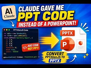 Claude Gave Me PPT Code Instead of a PowerPoint! How to Convert PPTXGenJS to PPTX 🚀