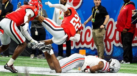 Marvin Harrison Jr. crushed by Georgia defender in the end zone