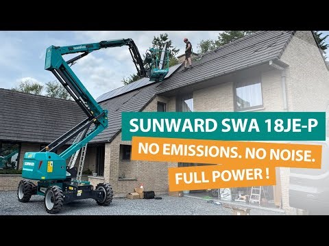 Electric boom lift in action: Sunward SWA 18JE-P powers through solar installation!