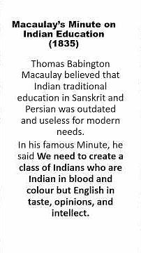 Macaulay’s Minute on Indian Education 1835