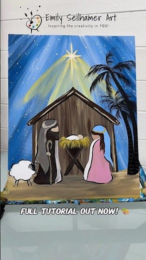 Beginner nativity painting tutorial! 🎨✨ #Christmas #easypainting #paintingideas #diyideas