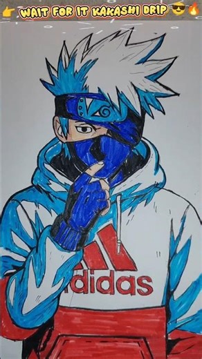 Easy Anime Drawing | How to Draw Naruto Kakashi Step by Step (Adidas Style)