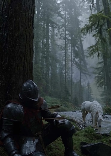 At the edge of death, he found a beauty untouched by war 🥀⚔️ #darkfantasy #knight #fantasy #mountain #higgsfield