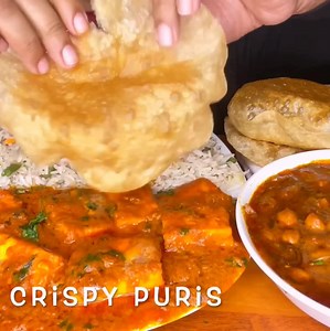 1.3M views · 19K reactions | ASMR EATING PURI+CHOLE MASALA+FRIEDRICE+PANEER BUTTER MASALA+SALAD ©Spice ASMR | Eating Show 360 | Facebook