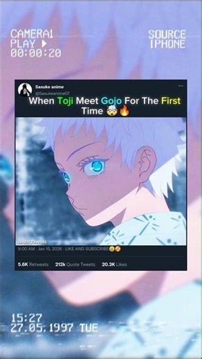 When Toji Meet Gojo For The First Time🤯🔥#yuji #gojo #jjk #jjkseason3 #shorts #viral #toji