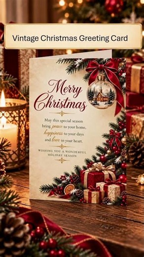 Traditional Christmas Card 🎄 Elegant Red & Gold Printable Design