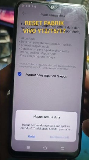 Cara reset pabrik vivo y12, y15, y17