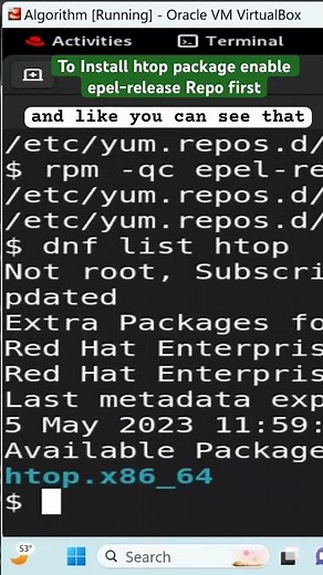 LINUX Red Hat: To Install htop Package Enable epel-release Repo First