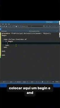 Como Usar o CASE no Delphi na Prática 🚀 #cursodelphi #delphi #delphibrasil