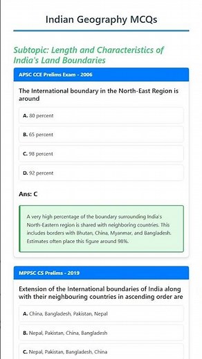 Length and Characteristics of India's Land Boundaries