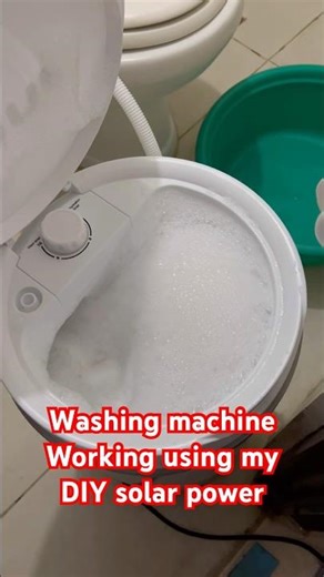 Washing machine using my DIY solar power.