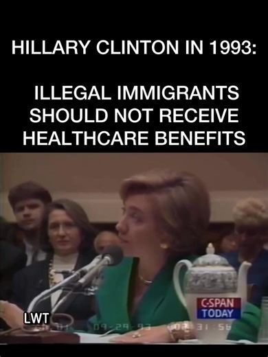 An old video of Hillary Clinton in 1993 has resurfaced: "We certainly don't want [illegal aliens] having the same benefits that American citizens are entitled to have." How far the Democrat Party has fallen... If she said this today the Democrats would call her a MAGA cult member. Democrats will say whatever they think will get them elected... 😂 | CraigLong45