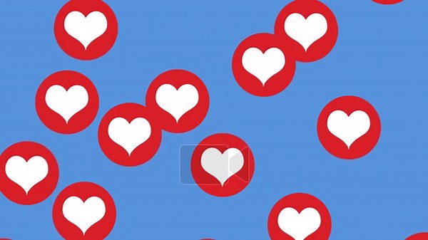 Animation of heart icons on blue background. social media and communication interface concept digitally generated video Stock Video Footage - Alamy