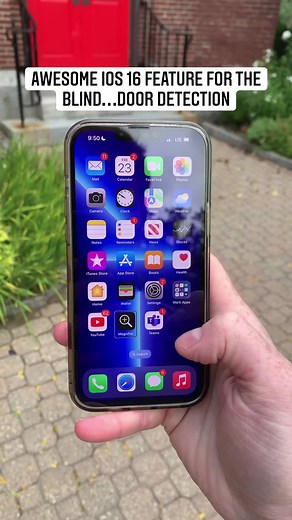 This new iOS 16 accessibility feature (door detection) is a great way for someone who is blind or visually impaired impaired to locate doors independently. #blind #OrientationAndMobility #apple #ios16 | Blind on the Move