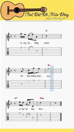 38K views · 419 reactions | Tình Đất Đỏ Miền Đông - Guitar tab đơn giản Sáng tác: Trần Long Ẩn | Guitar Tabs VN | Facebook